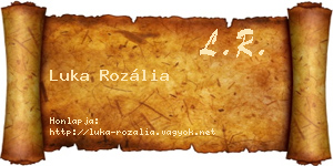 Luka Rozália névjegykártya